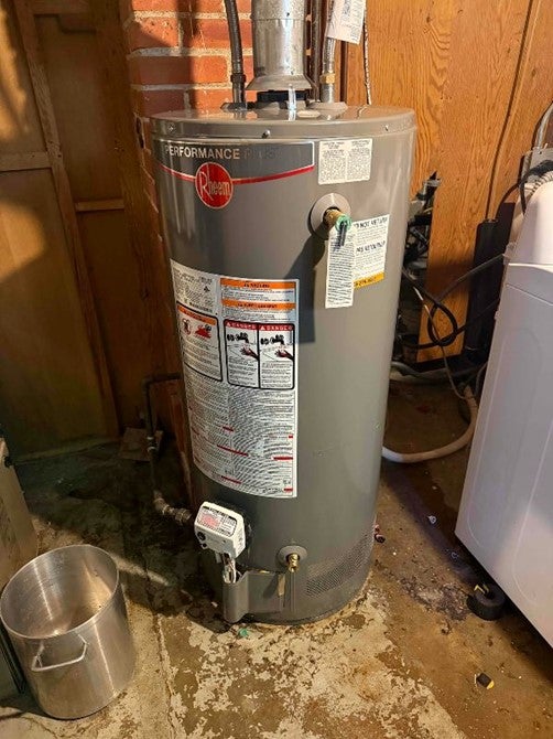 A Rheem Water Heater Installed by Hydro-Flo Plumbing & Heating in Edmonton, AB