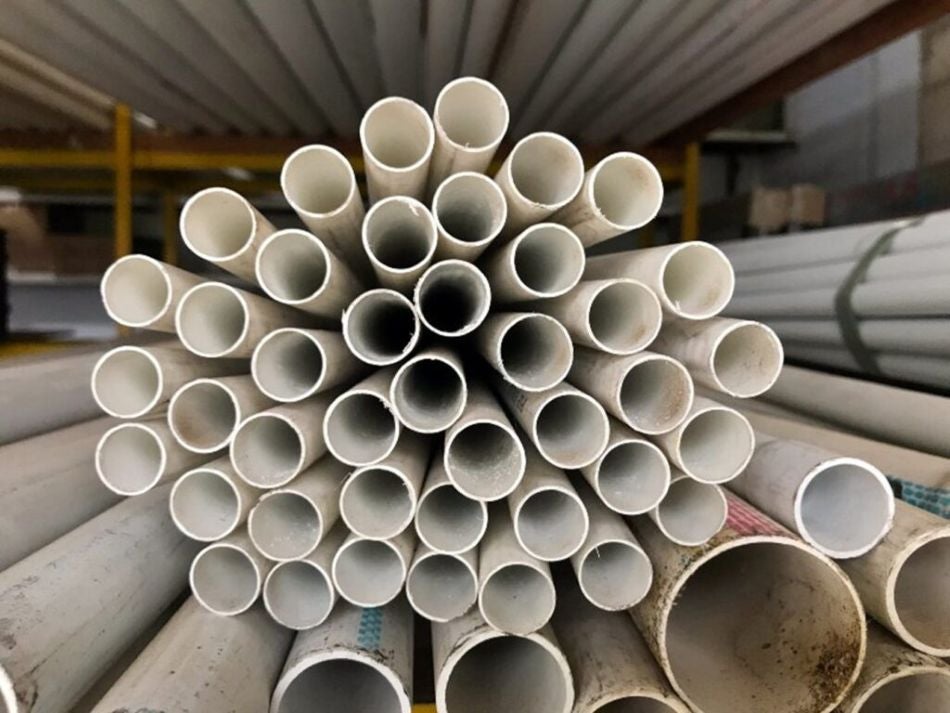 Stack of Polyvinyl Chloride (Pvc) Pipes in Edmonton, AB